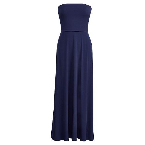 Polo Ralph Lauren Strapless Jersey Maxidress Navy