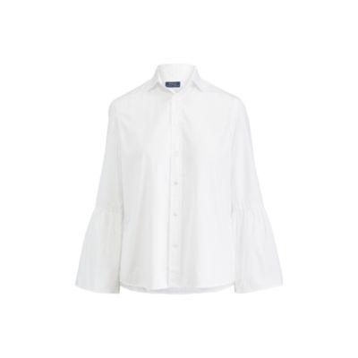 Ralph Lauren Broadcloth Bell-sleeve Shirt White