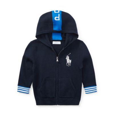 Ralph Lauren Big Pony Cotton Hoodie Hunter Navy/spa Royal 9m