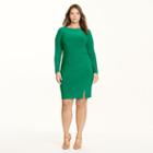 Ralph Lauren Lauren Woman Ruched Jersey Dress Regent Green