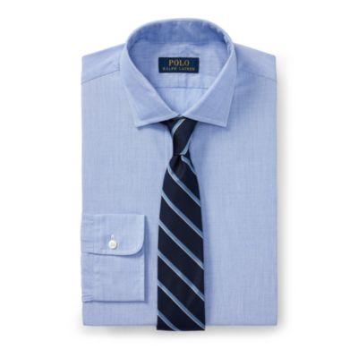 Ralph Lauren Classic Fit Cotton Dress Shirt 1097a Light Blue/white