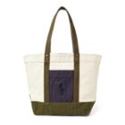 Ralph Lauren Color-blocked Big Pony Tote Cream Multi