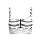 Ralph Lauren Striped Zip Bikini Top Black/white