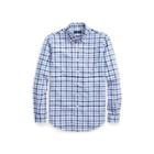Ralph Lauren Classic Fit Plaid Oxford Shirt Multi Blue/white Xl Tall