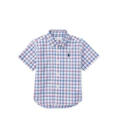 Ralph Lauren Plaid Stretch Cotton Shirt White Multi 9m