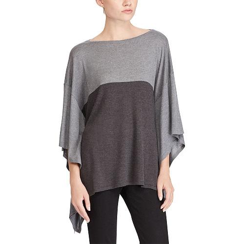 Ralph Lauren Lauren Color-blocked Poncho Sweater
