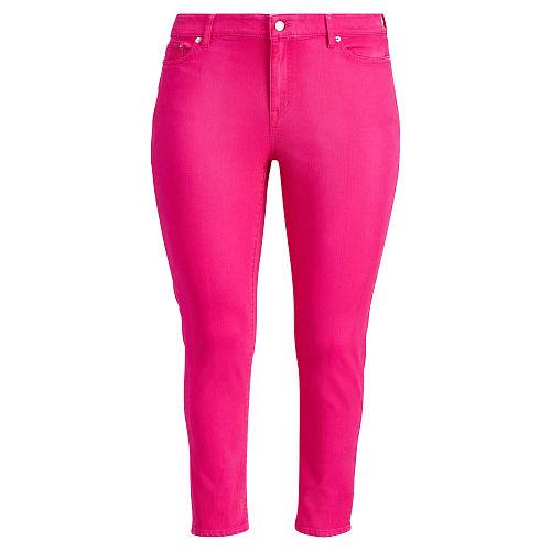 Ralph Lauren Lauren Woman Premier Cropped Skinny Jean Bold Pink Wash