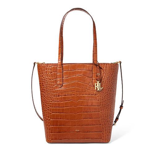 Ralph Lauren Lauren Crocodile-embossed Alexis Tote
