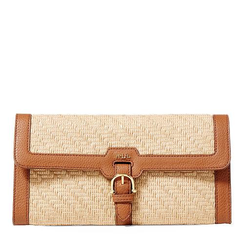 Ralph Lauren Lauren Patsy Faux-straw Clutch Natural
