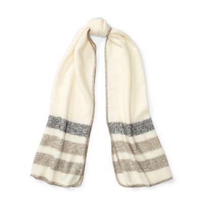 Ralph Lauren Oversize Striped Scarf Cream/grey Stripes