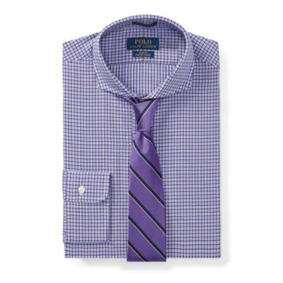 Ralph Lauren Slim Fit Cotton Dress Shirt 1896 Purple/green Mulit