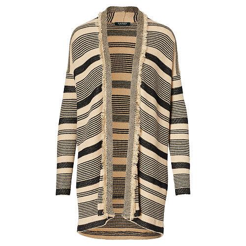 Ralph Lauren Lauren Striped Open-front Cardigan Tan/polo Black