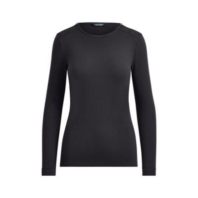 Ralph Lauren Stretch Cotton Long-sleeve Top Polo Black