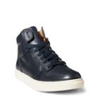 Ralph Lauren Jory Calfskin High-top Sneaker Newport Navy