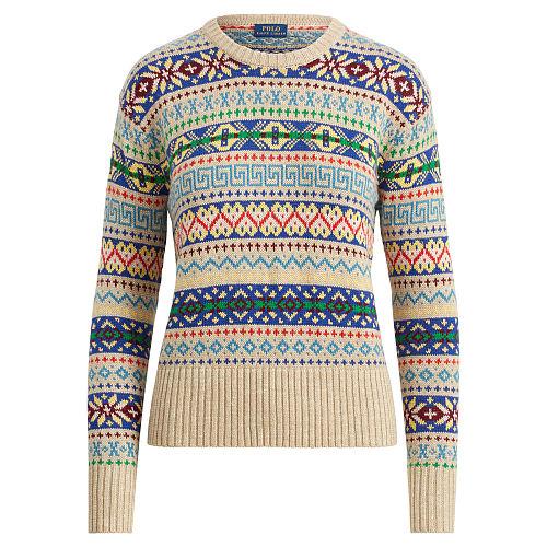 Polo Ralph Lauren Fair Isle Crewneck Sweater Tan