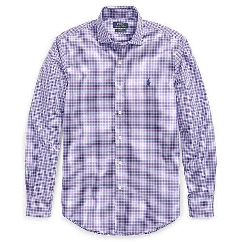 Polo Ralph Lauren Slim Fit Checked Cotton Shirt Plum/harbor Blue Multi