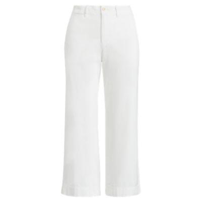 Ralph Lauren Cropped Twill Wide-leg Pant White