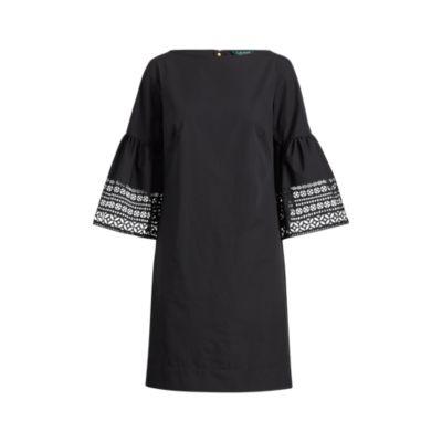 Ralph Lauren Poplin Shift Dress Polo Black