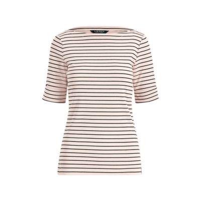 Ralph Lauren Cotton Boatneck Top Demure Pink/polo Black