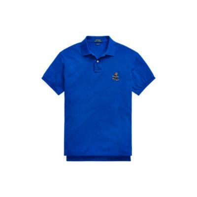 Ralph Lauren Custom Slim Fit Bear Mesh Polo Rugby Royal