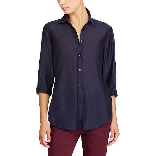 Ralph Lauren Lauren Petite Cotton-silk Button-down Shirt