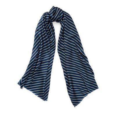 Ralph Lauren Chevron-stripe Silk Scarf Navy
