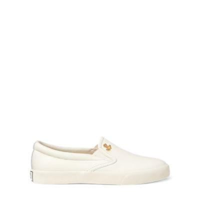 Ralph Lauren Ria Leather Slip-on Sneaker Artist Cream