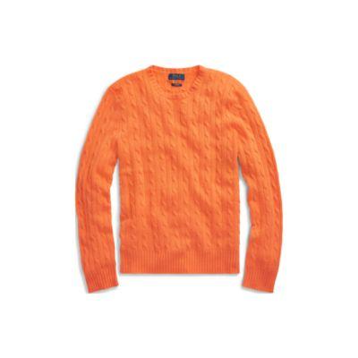 Ralph Lauren Cable-knit Cashmere Sweater Sun Orange