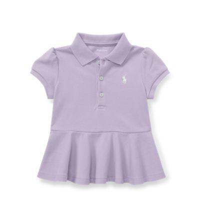 Ralph Lauren Cotton Piqu Peplum Polo Shirt French Lilac 9m