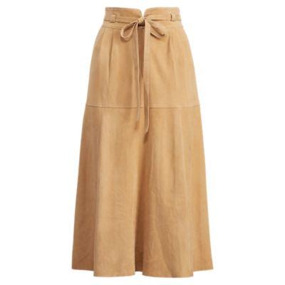 Ralph Lauren Suede A-line Skirt Classic Camel