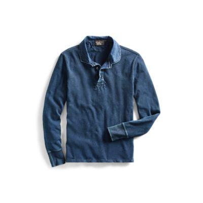 Ralph Lauren Indigo Cotton Jersey Rugby Rinsed Blue Indigo