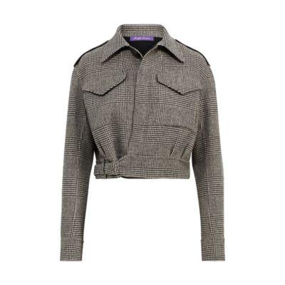 Ralph Lauren Glen Plaid Military Jacket Black/antique Cream