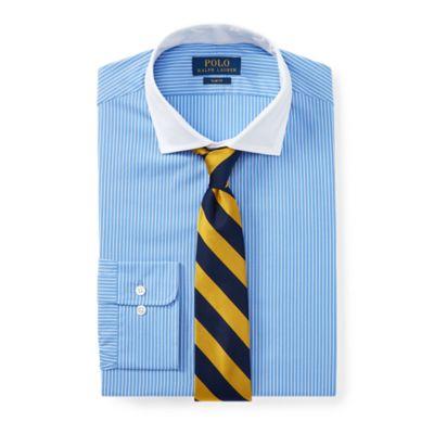 Ralph Lauren Slim Fit Striped Poplin Shirt 2269 French Blue/white