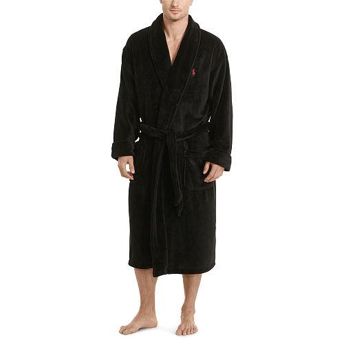 Polo Ralph Lauren Plush Shawl-collar Robe Polo Black/avenue Red
