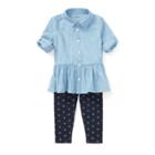 Ralph Lauren Chambray Top & Legging Set Indigo 6m