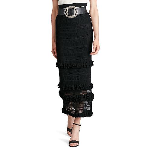 Polo Ralph Lauren Pointelle-knit Maxiskirt Black