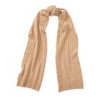 Ralph Lauren Cable-knit Cashmere Scarf Camel Melange