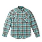 Ralph Lauren Rrl Plaid Cotton Western Shirt Rl 853 Turquoise Grey