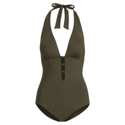 Ralph Lauren Knotted Halter One-piece Olive