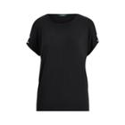 Ralph Lauren Button-shoulder Jersey Top Polo Black Mp