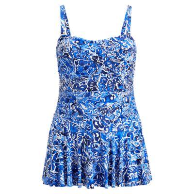 Ralph Lauren Slimming Floral One-piece Suit Blue