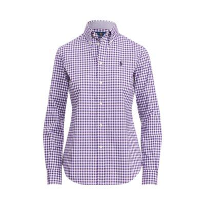 Ralph Lauren Slim Fit Poplin Shirt 566h Purple/white