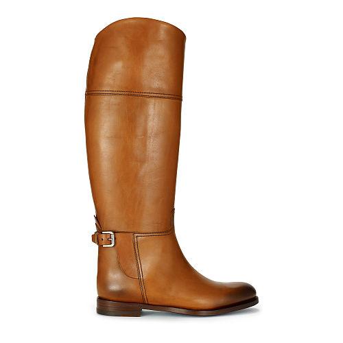 Ralph Lauren Sallen Polished Calfskin Boot Tan