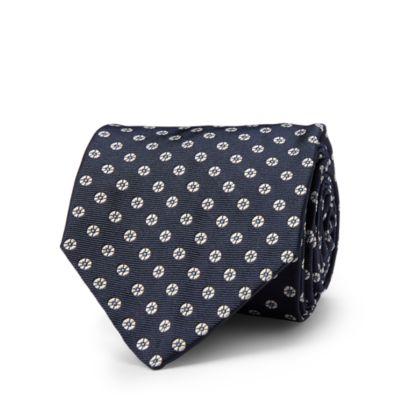 Ralph Lauren Flower Silk Narrow Tie Navy