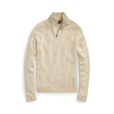 Ralph Lauren Tussah Silk Half-zip Sweater Expedition Dune Heather