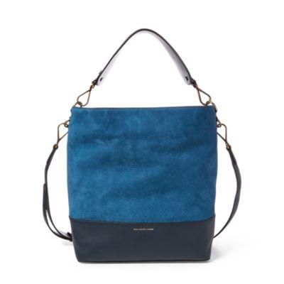 Ralph Lauren Nubuck Leather Hobo Bag Blue