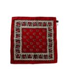Ralph Lauren Print Silk Pocket Square Red Cream Black