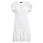 Ralph Lauren Ruffled Lace Dress White