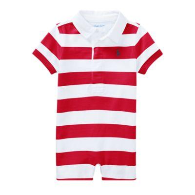 Ralph Lauren Striped Cotton Rugby Shortall Red Flag/white 18m