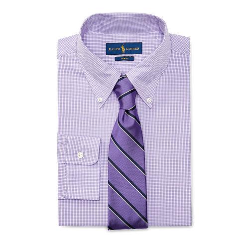Polo Ralph Lauren Slim-fit Striped Cotton Shirt Purple/white